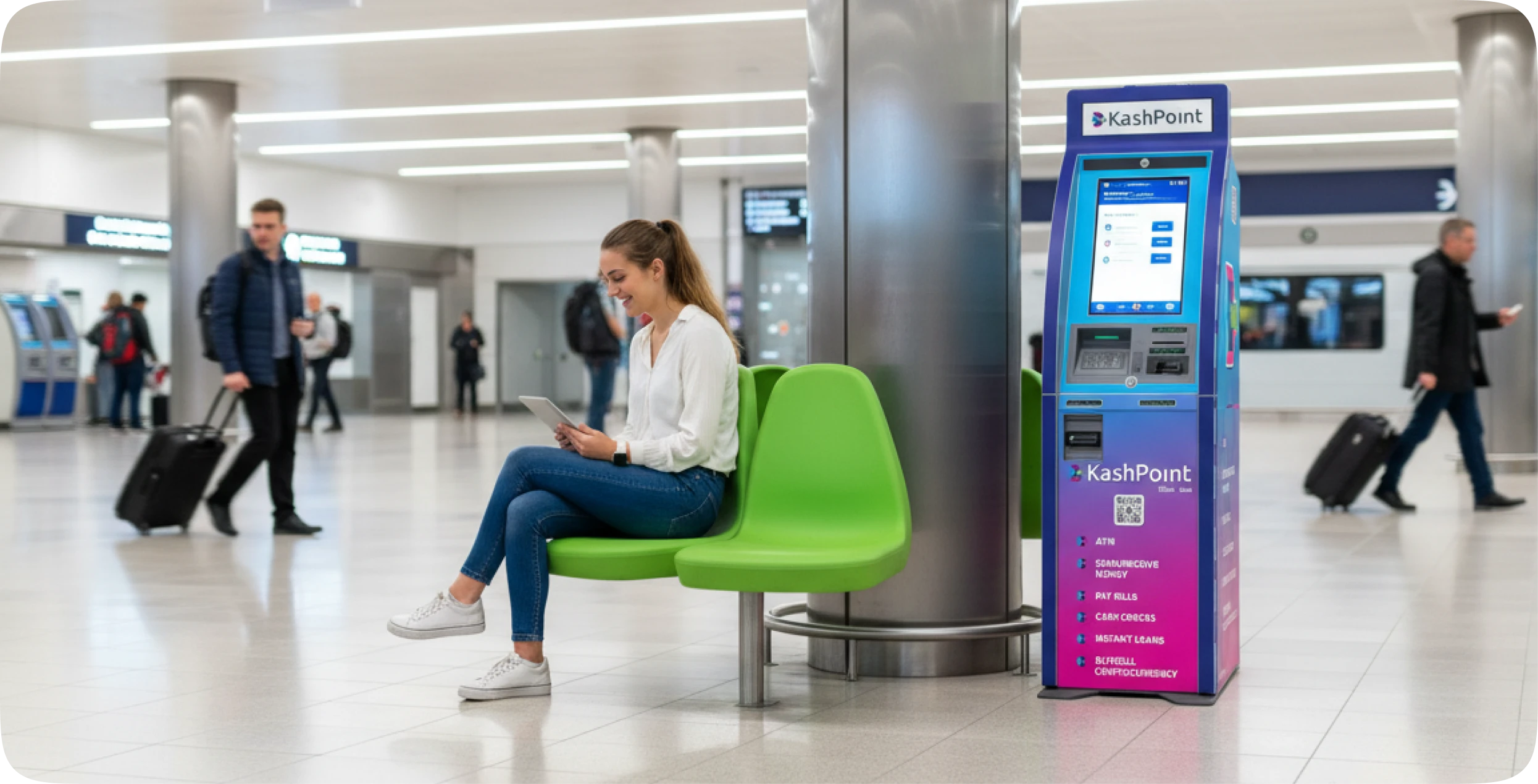 Tablet displaying PointsKash call-to-action screen on desk background